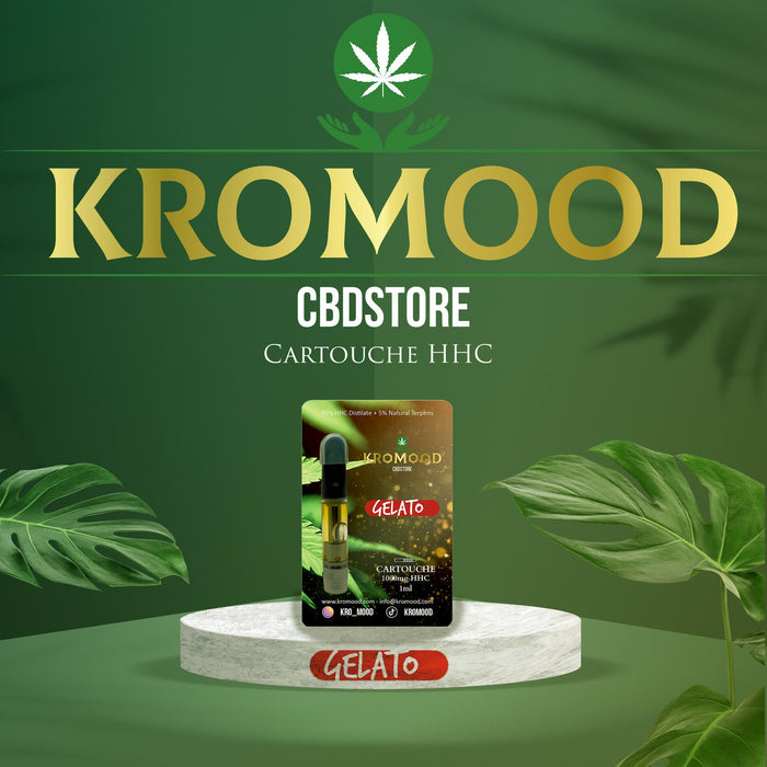 KroMood HHC-Kartusche (Dab Pen) – Gelato – 95 % HHC/1000 mg – 1 ml – 600 Züge