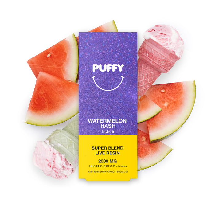 PUFFY 2G - Puff Jetable - Watermelon Hash (Super Blends HHC) - HHC/HHC-O/HHC-P/2000MG - 1200 bouffées