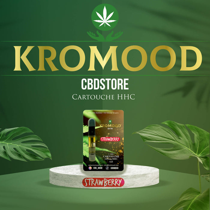 KroMood Cartouche (Dab Pen) de HHC - Strawberry - 95% HHC/1000MG - 1ML - 600 bouffées