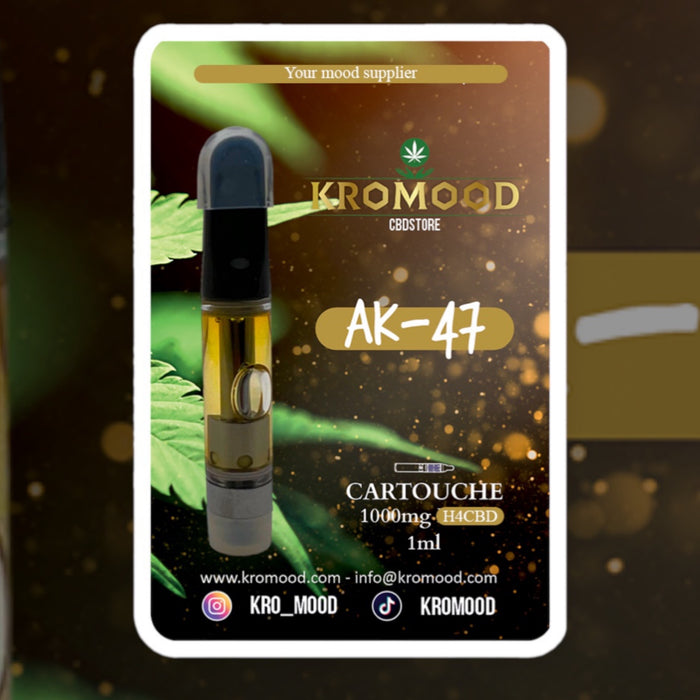 KroMood Cartouche (Dab Pen) de H4CBD - AK47 - 95% H4CBD/1000MG - 1ML - 600 bouffées