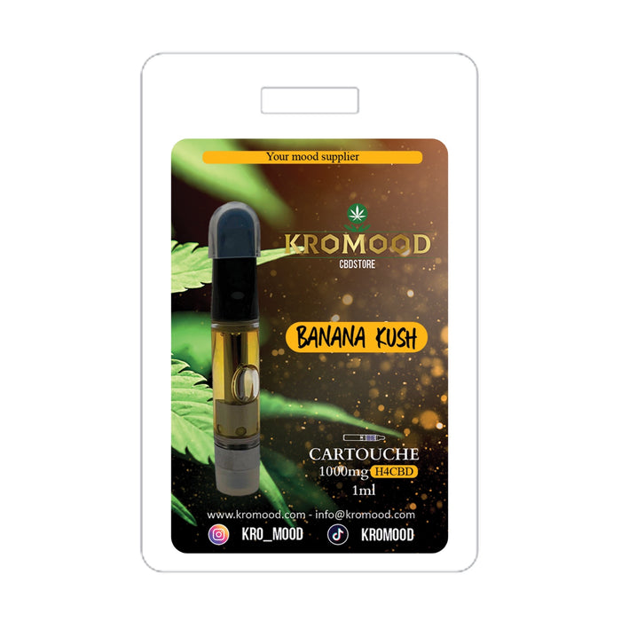 KroMood Cartridge (Dab Pen) van H4CBD - Banana Kush - 95% H4CBD/1000MG - 1ML - 600 trekjes