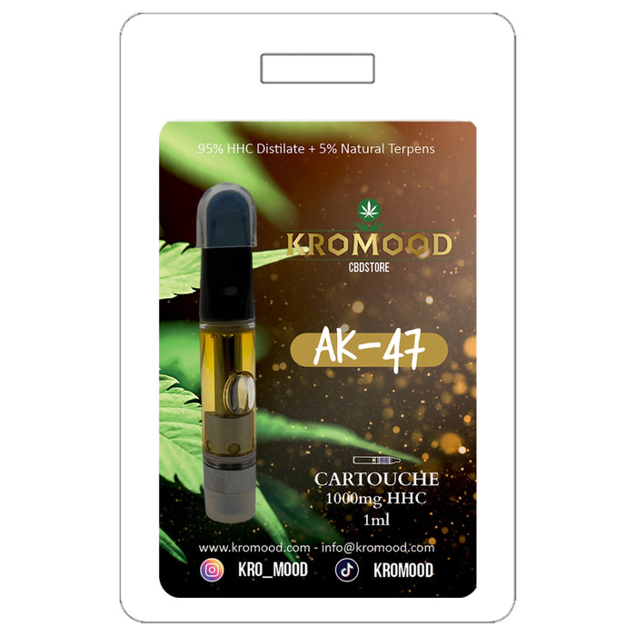 KroMood Cartridge (Dab Pen) van HHC - Ak47 - 95% HHC/1000MG - 1ML - 600 trekjes