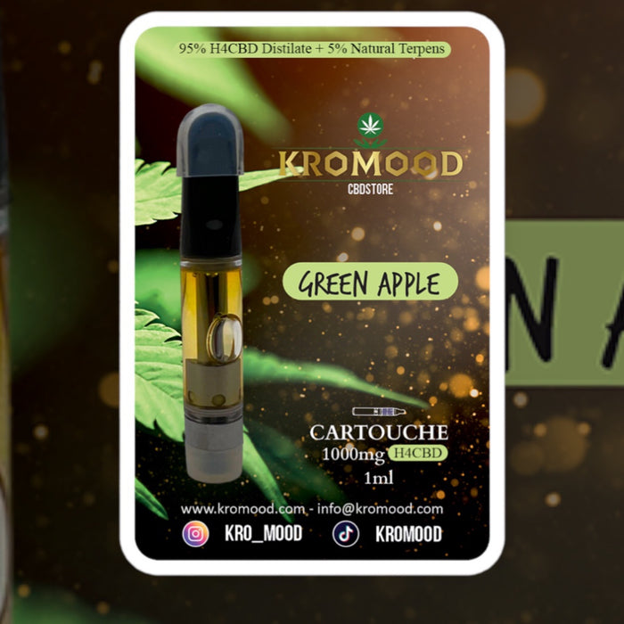 KroMood Cartridge (Dab Pen) van H4CBD - Green Apple - 95% H4CBD/1000MG - 1ML - 600 trekjes 