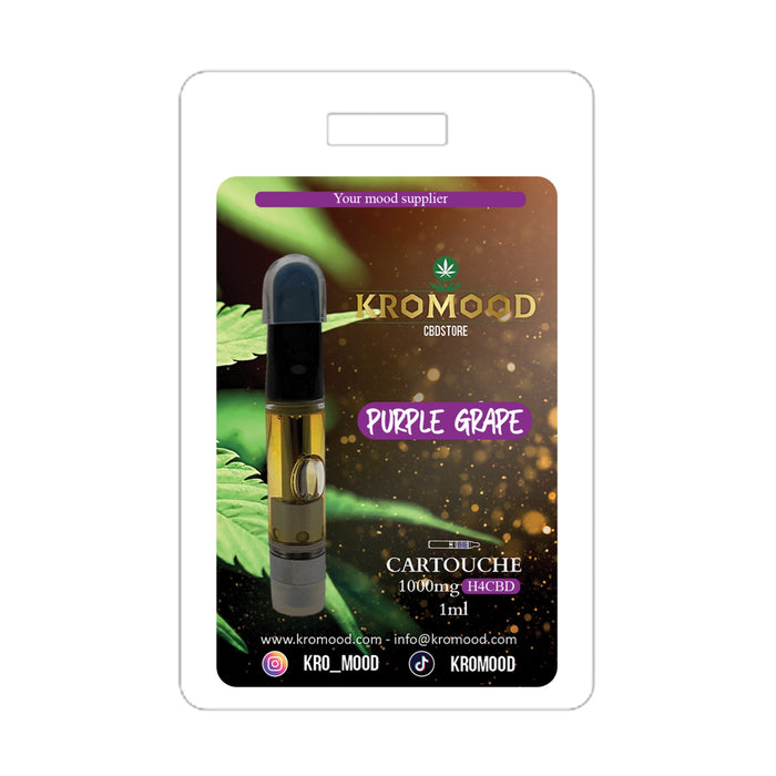 KroMood Cartouche (Dab Pen) de H4CBD - Purple Grape - 95% H4CBD/1000MG - 1ML - 600 bouffées
