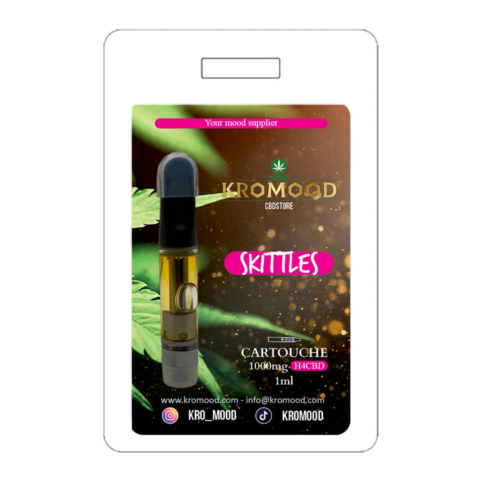 KroMood Cartridge (Dab Pen) van H4CBD -Skittles - 95% H4CBD/1000MG - 1ML - 600 trekjes 