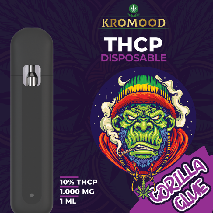 KroMood Disposable Puff - Gorilla Glue - 10% THCP/1000MG - 1ML - 600 puffs, CCELL Puff Technology