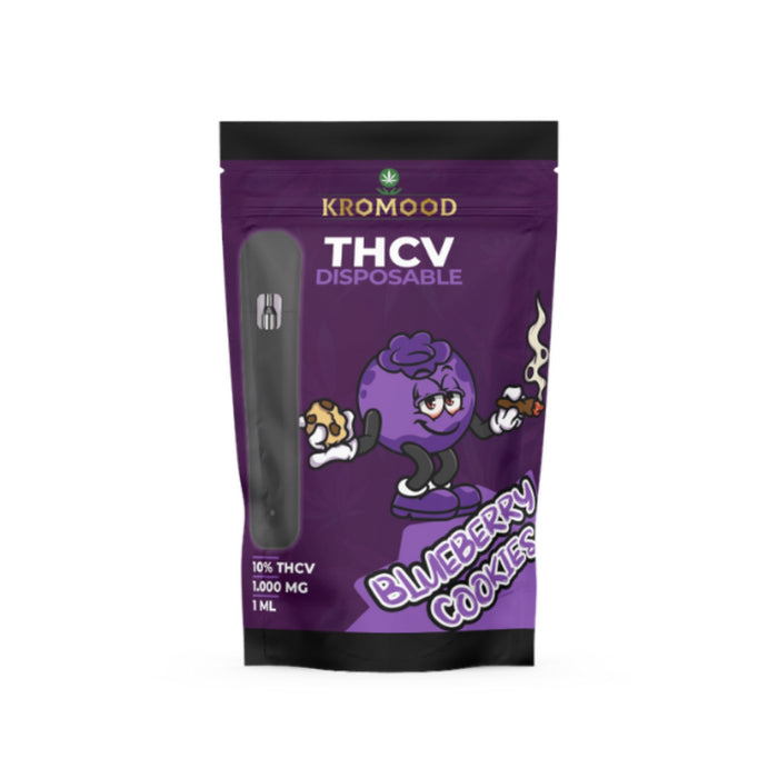 KroMood Disposable Puff - BlueBerry Cookies: New Generation - 10% THCV/1000MG - 1ML - 600 puffs, CCELL Puff Technology