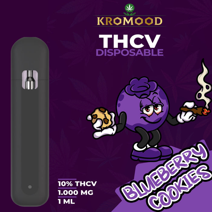 KroMood Disposable - BlueBerry Cookies: Nieuwe Generatie - 10% THCV/1000MG - 1ML - 600 trekjes, CCELL Puff Technologie